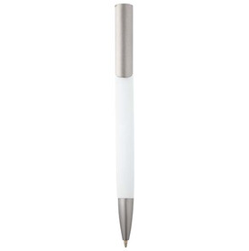 Ziguur Kugelschreiber aus recyceltem Aluminium (schwarze Mine), weiss bedrucken, Art.-Nr. 10612901