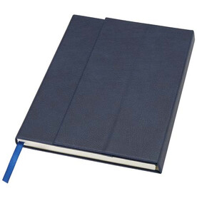 Alejandra A5 Hardcover Notizbuch aus recyceltem Leder, Ozeanblau bedrucken, Art.-Nr. 10792051