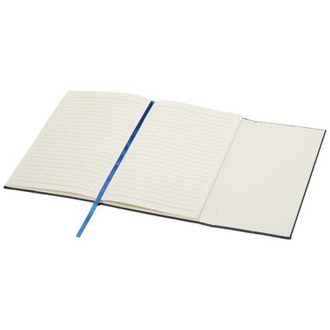 Alejandra A5 Hardcover Notizbuch aus recyceltem Leder, Ozeanblau bedrucken, Art.-Nr. 10792051