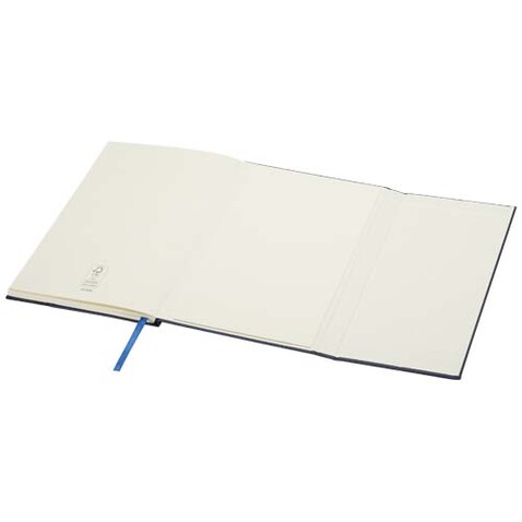 Alejandra A5 Hardcover Notizbuch aus recyceltem Leder, Ozeanblau bedrucken, Art.-Nr. 10792051