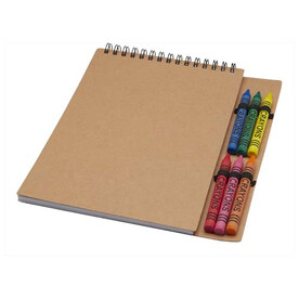 Doodle A5 Softcover Spiralnotizbuch mit Farbstiftset, natur bedrucken, Art.-Nr. 10796706 Doodle A5 Softcover Spiralnotizbuch mit Farbstiftset, natur bedrucken, Art.-Nr. 10796706