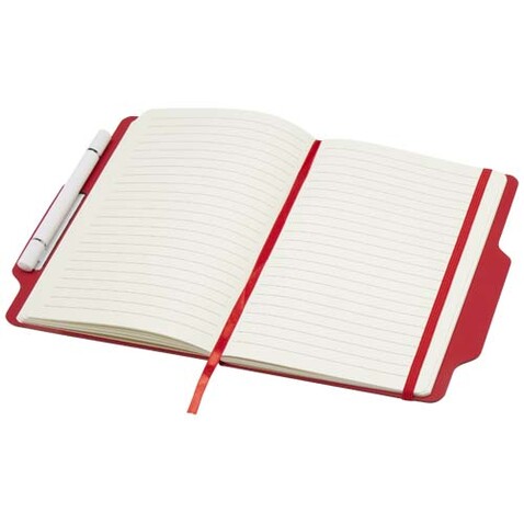 Nexus A5 Hardcover Notizbuch mit Kugelschreiber und Bleistiftset (schwarze Mine), rot bedrucken, Art.-Nr. 10796921