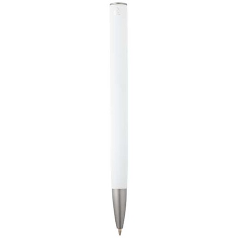 Ziguur Kugelschreiber aus recyceltem Aluminium (blaue Mine), weiss bedrucken, Art.-Nr. 10797101