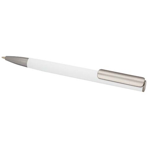 Ziguur Kugelschreiber aus recyceltem Aluminium (blaue Mine), weiss bedrucken, Art.-Nr. 10797101