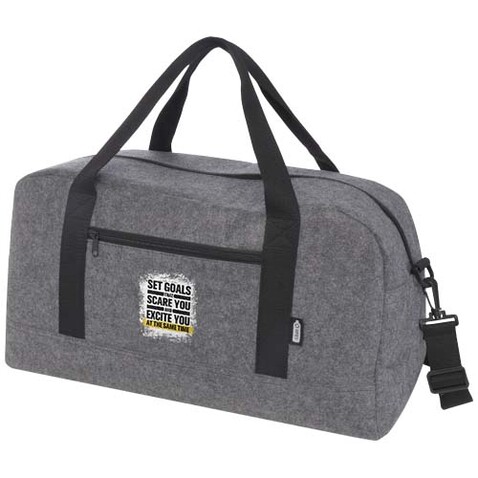 Felta Reisetasche aus recyceltem GRS-Material 35 L, mittelgrau bedrucken, Art.-Nr. 13007782