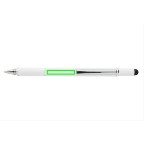 5-in-1 Aluminium Tool-Stift weiß bedrucken, Art.-Nr. P221.553