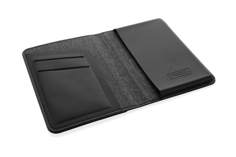 Travelfinder RCS Polyester Passtasche mit weltweiter Ortung schwarz bedrucken, Art.-Nr. P301.5601