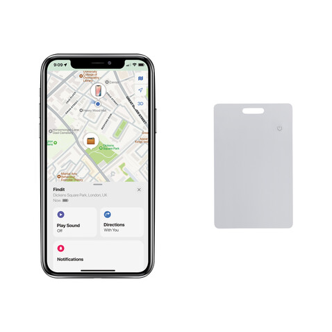 Findit RCS rABS wiederaufladbare Ultra-Thin Tracker-Karte weiß bedrucken, Art.-Nr. P301.5803