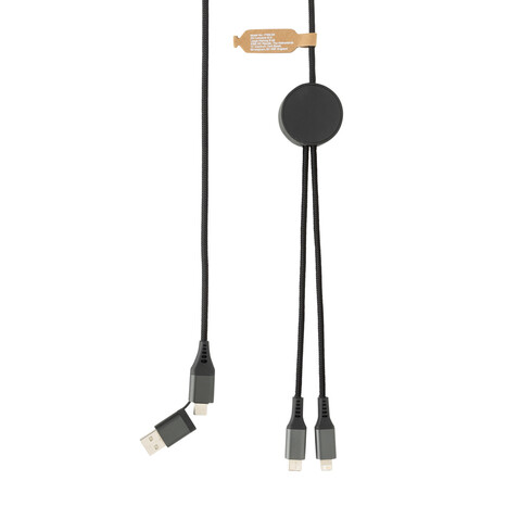 Terra 3 Meter 4-in-1-Kabel aus RCS recyceltem PET grau bedrucken, Art.-Nr. P302.6402