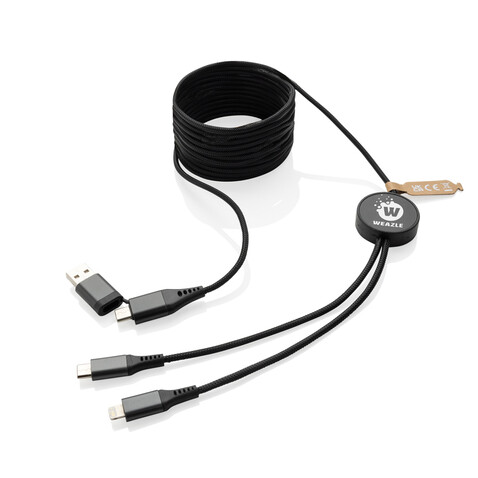 Terra 3 Meter 4-in-1-Kabel aus RCS recyceltem PET grau bedrucken, Art.-Nr. P302.6402