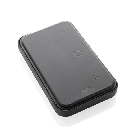 Swiss Peak Travel-Case aus RCS rec. PU mit 3-in-1-Charger schwarz bedrucken, Art.-Nr. P309.0501