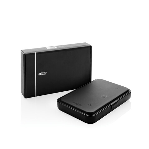 Swiss Peak Travel-Case aus RCS rec. PU mit 3-in-1-Charger schwarz bedrucken, Art.-Nr. P309.0501