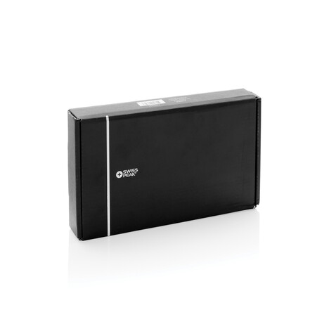Swiss Peak Travel-Case aus RCS rec. PU mit 3-in-1-Charger schwarz bedrucken, Art.-Nr. P309.0501