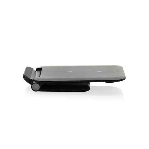 Powerpal 3-in-1 15W-Ladegerät aus RCS recyceltem Kunststoff schwarz bedrucken, Art.-Nr. P309.0601