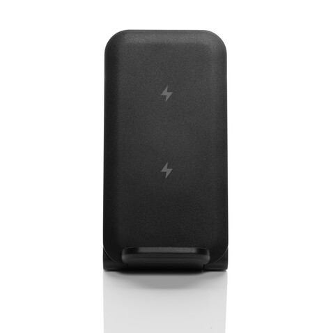 Powerpal 3-in-1 15W-Ladegerät aus RCS recyceltem Kunststoff schwarz bedrucken, Art.-Nr. P309.0601