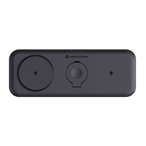 Urban Vitamin Torrance 3-in-1 15W-RCS-Magnetladegerät schwarz bedrucken, Art.-Nr. P309.5001