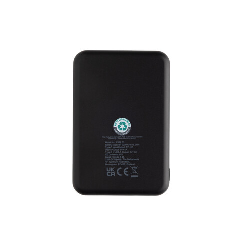 Boostcore 5.000mAh Powerbank aus RCS rec. Kunststoff schwarz bedrucken, Art.-Nr. P322.5501