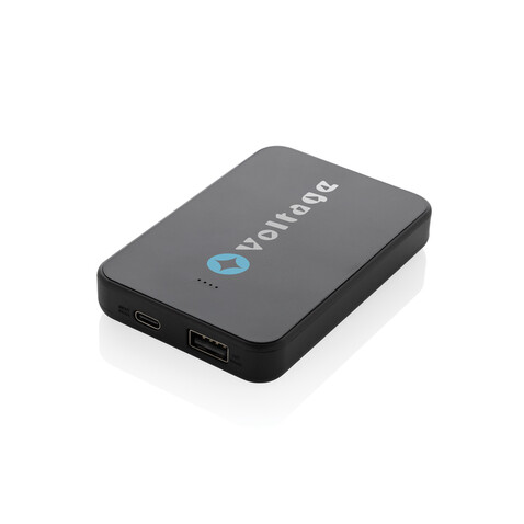 Boostcore 5.000mAh Powerbank aus RCS rec. Kunststoff schwarz bedrucken, Art.-Nr. P322.5501