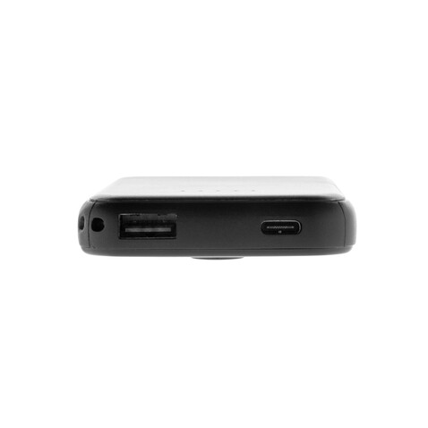 Stellar 5.000mAh 5W magnetische Powerbank aus RCS rec. ABS schwarz bedrucken, Art.-Nr. P322.5901
