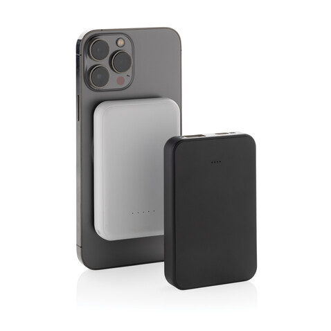 Stellar 5.000mAh 5W magnetische Powerbank aus RCS rec. ABS schwarz bedrucken, Art.-Nr. P322.5901