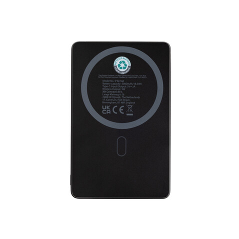 Orion 5.000mAh 5W magnetische Powerbank aus RCS rec. Alu schwarz bedrucken, Art.-Nr. P322.6001