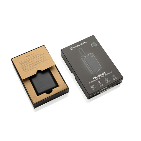 Urban Vitamin Fullerton RCS rec. 10.000 20W PD Powerbank schwarz bedrucken, Art.-Nr. P322.8701
