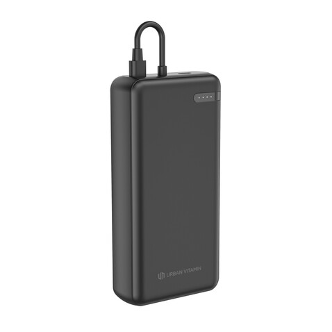 Urban Vitamin Menlo Park RCS rPlastik 20000 20W PD Powerbank schwarz bedrucken, Art.-Nr. P322.8801