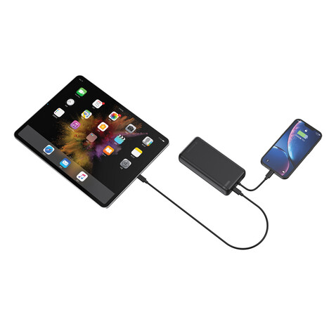 Urban Vitamin Menlo Park RCS rPlastik 20000 20W PD Powerbank schwarz bedrucken, Art.-Nr. P322.8801