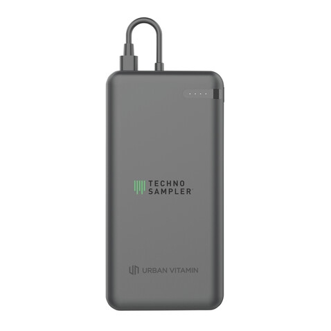 Urban Vitamin Menlo Park RCS rPlastik 20000 20W PD Powerbank schwarz bedrucken, Art.-Nr. P322.8801