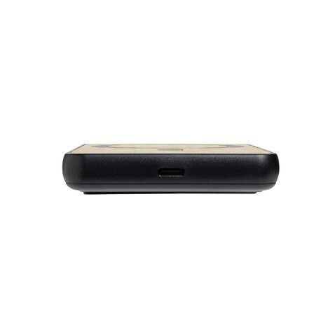 Zen 5000mAh 5W magnetische Bambus-Powerbank aus RCS rPlastik schwarz bedrucken, Art.-Nr. P322.9001