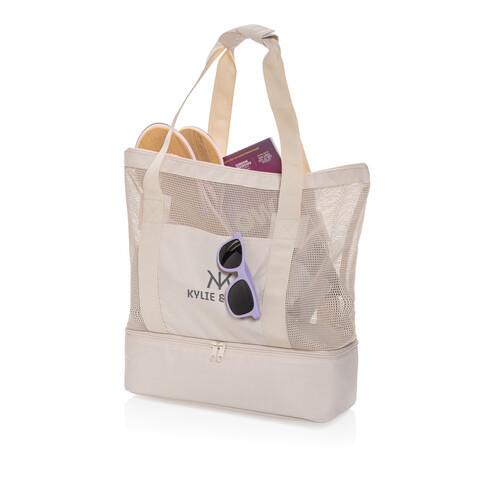 Iqlo Aware™ RPET 2-in-1 Kühltasche beige bedrucken, Art.-Nr. P422.4919