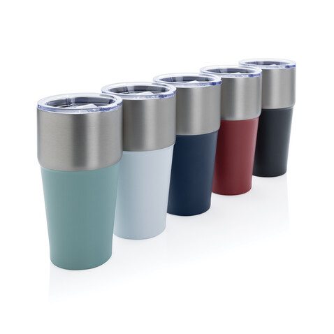 Fluid Becher aus RCS-zertifiziert recyceltem Stahl, 500ml navy blau bedrucken, Art.-Nr. P437.1325