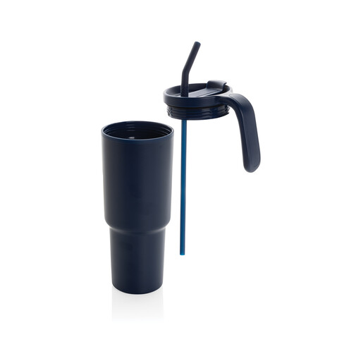 Graphic 360 Becher aus RCS-zertifiziert recyc. Stahl, 900ml navy blau bedrucken, Art.-Nr. P437.3225