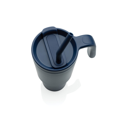 Graphic 360 Becher aus RCS-zertifiziert recyc. Stahl, 900ml navy blau bedrucken, Art.-Nr. P437.3225