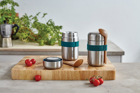 Black+Blum Food Flask 400ml turkis bedrucken, Art.-Nr. P439.0533