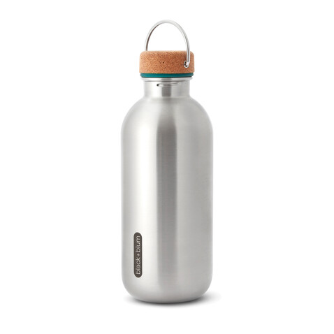 Black+Blum Stahl-Wasserflasche 600ml turkis bedrucken, Art.-Nr. P439.1233