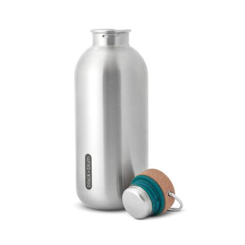 Black+Blum Stahl-Wasserflasche 600ml turkis bedrucken, Art.-Nr. P439.1233