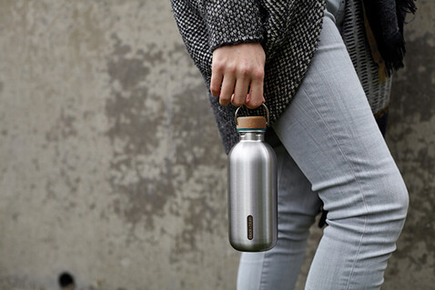 Black+Blum Stahl-Wasserflasche 600ml turkis bedrucken, Art.-Nr. P439.1233