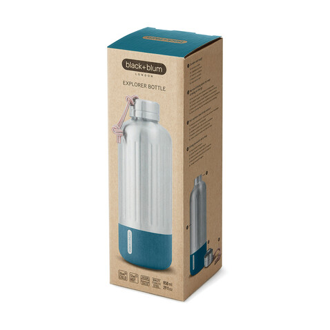 Black+Blum Explorer isolierte Wasserflasche groß, 850ml turkis bedrucken, Art.-Nr. P439.1333