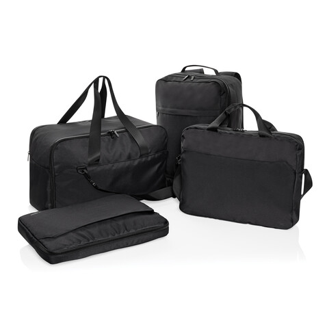 Swiss Peak Aware™ RPET 15,6&quot; Laptop-Wochenendtasche schwarz bedrucken, Art.-Nr. P707.2701