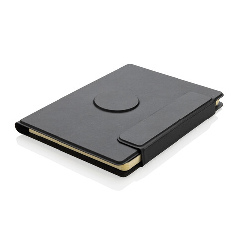 Stuart Magnet-Portfolio A5 aus RCS-zertifiziertem rPU schwarz bedrucken, Art.-Nr. P774.6301