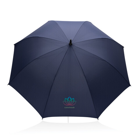 Tony Aware™ RPET 30&quot; Schirm mit auto. Öffnung &amp; Akaziengriff navy blau bedrucken, Art.-Nr. P850.7225