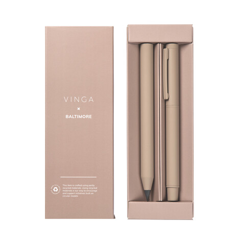 VINGA Baltimore RCS Stifteset greige bedrucken, Art.-Nr. V1690319