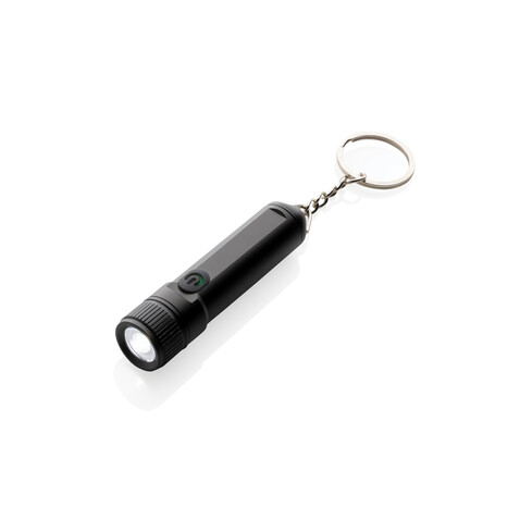 Gear X wiederaufladbare ultrahelle Key-Chain Taschenlampe schwarz bedrucken, Art.-Nr. P514.5001