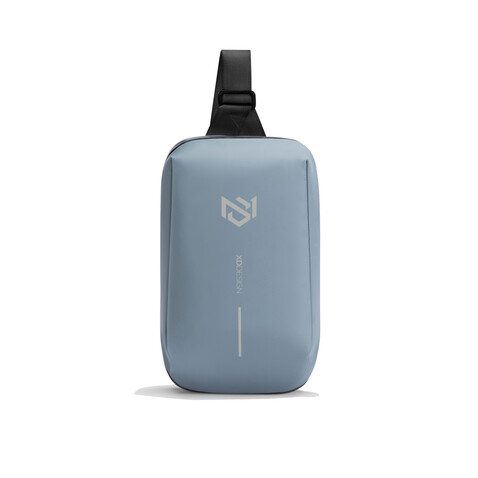 Urban wasserabweisender Sling-Bag blau, grau bedrucken, Art.-Nr. P706.2715