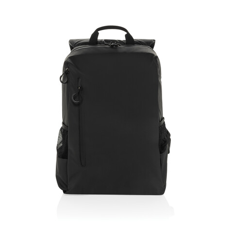 Lima Aware™ RPET wasserabweisender 15,6" Laptop-Rucksack schwarz bedrucken, Art.-Nr. P763.4401 Lima Aware™ RPET wasserabweisender 15,6" Laptop-Rucksack schwarz bedrucken, Art.-Nr. P763.4401