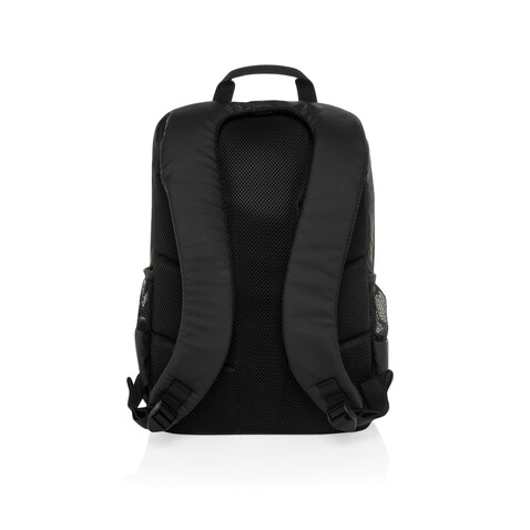 Lima Aware™ RPET wasserabweisender 15,6" Laptop-Rucksack schwarz bedrucken, Art.-Nr. P763.4401 Lima Aware™ RPET wasserabweisender 15,6" Laptop-Rucksack schwarz bedrucken, Art.-Nr. P763.4401
