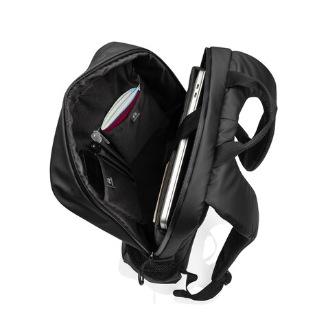 Lima Aware™ RPET wasserabweisender 15,6" Laptop-Rucksack schwarz bedrucken, Art.-Nr. P763.4401 Lima Aware™ RPET wasserabweisender 15,6" Laptop-Rucksack schwarz bedrucken, Art.-Nr. P763.4401