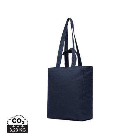 VINGA Hilo AWARE™ Tasche mit Reißverschluss aus rec. Canvas navy blau bedrucken, Art.-Nr. V7620525