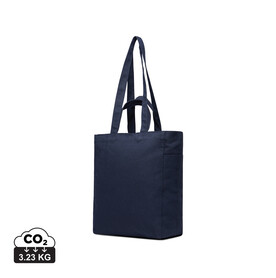 VINGA Hilo AWARE™ Tasche mit Reißverschluss aus rec. Canvas navy blau bedrucken, Art.-Nr. V7620525
